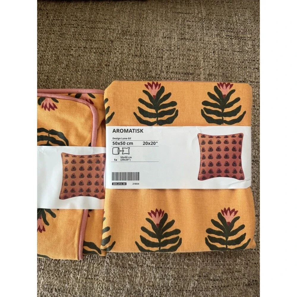 Ikea AROMATISK 2 Pillow Cushion Cover, 100% Cotton 20